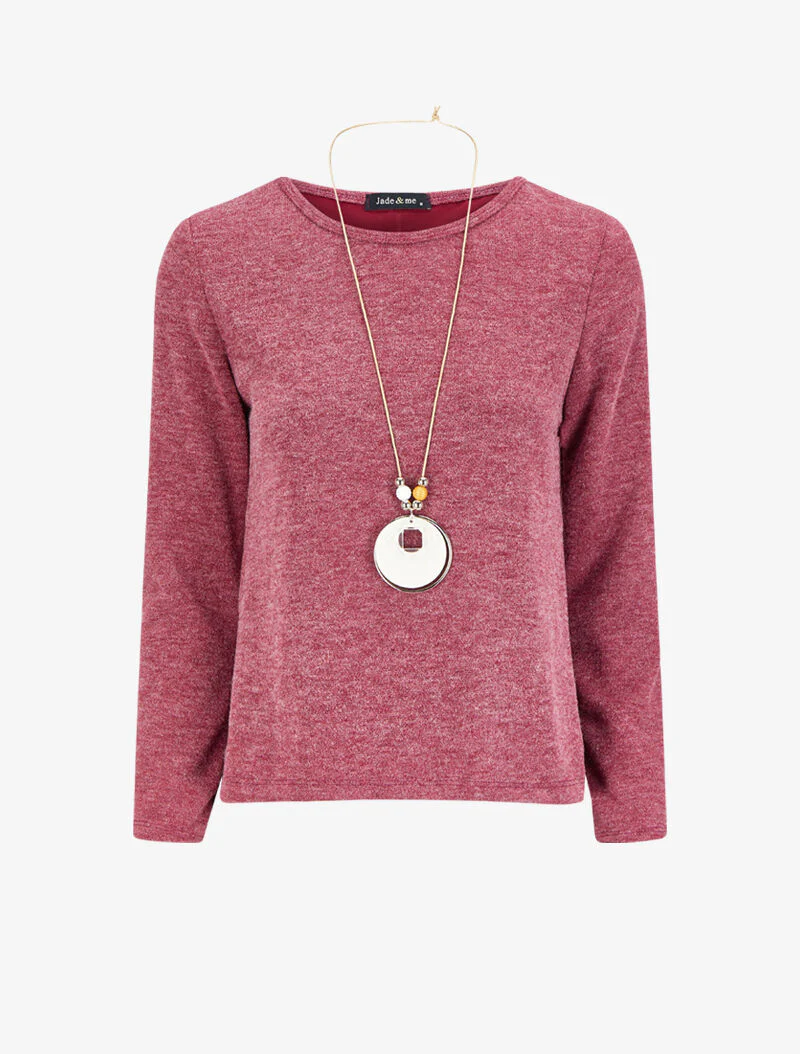 Pull à dos ouvert à détail zip et voile - Bordeaux