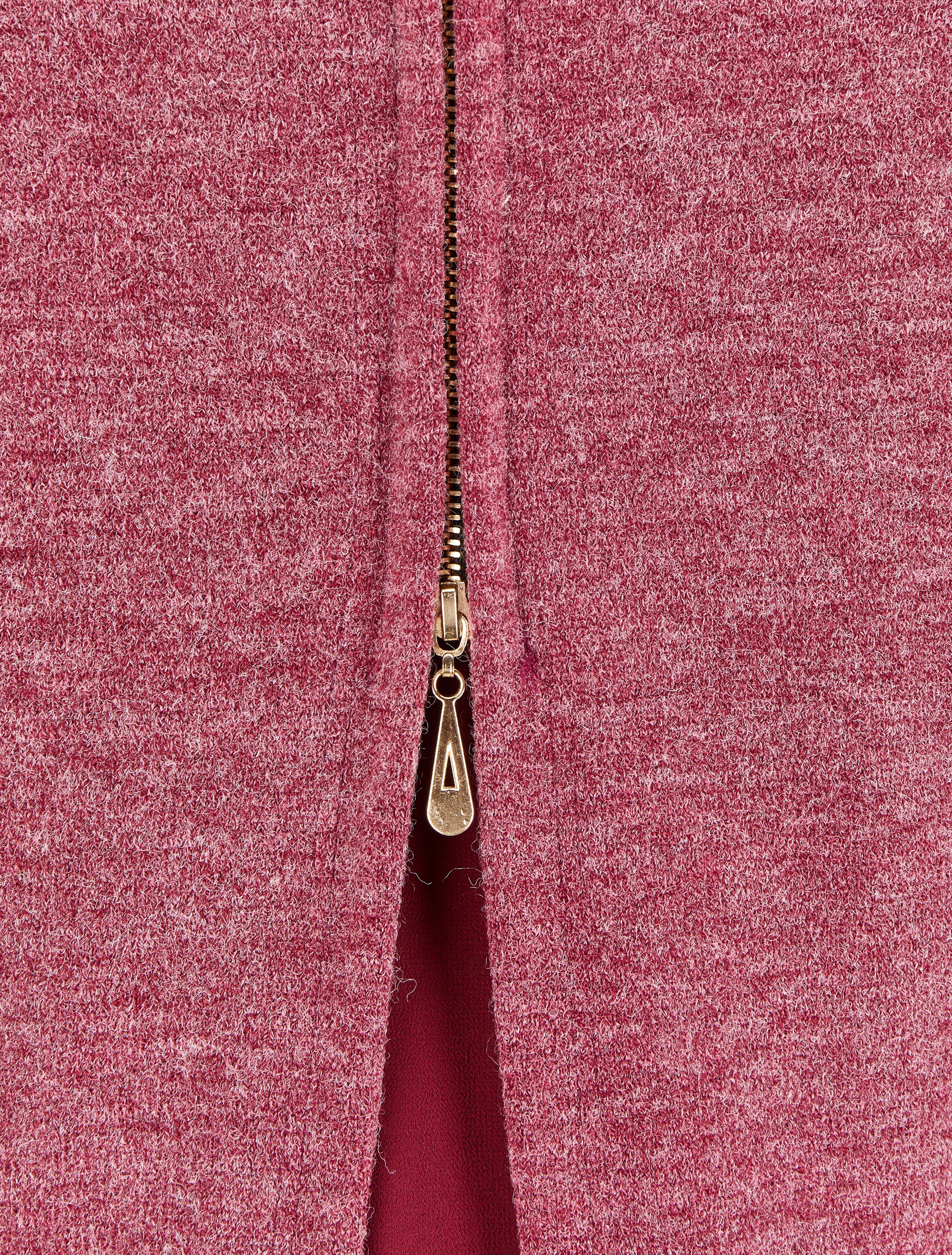 Pull à dos ouvert à détail zip et voile - Bordeaux - Image 3