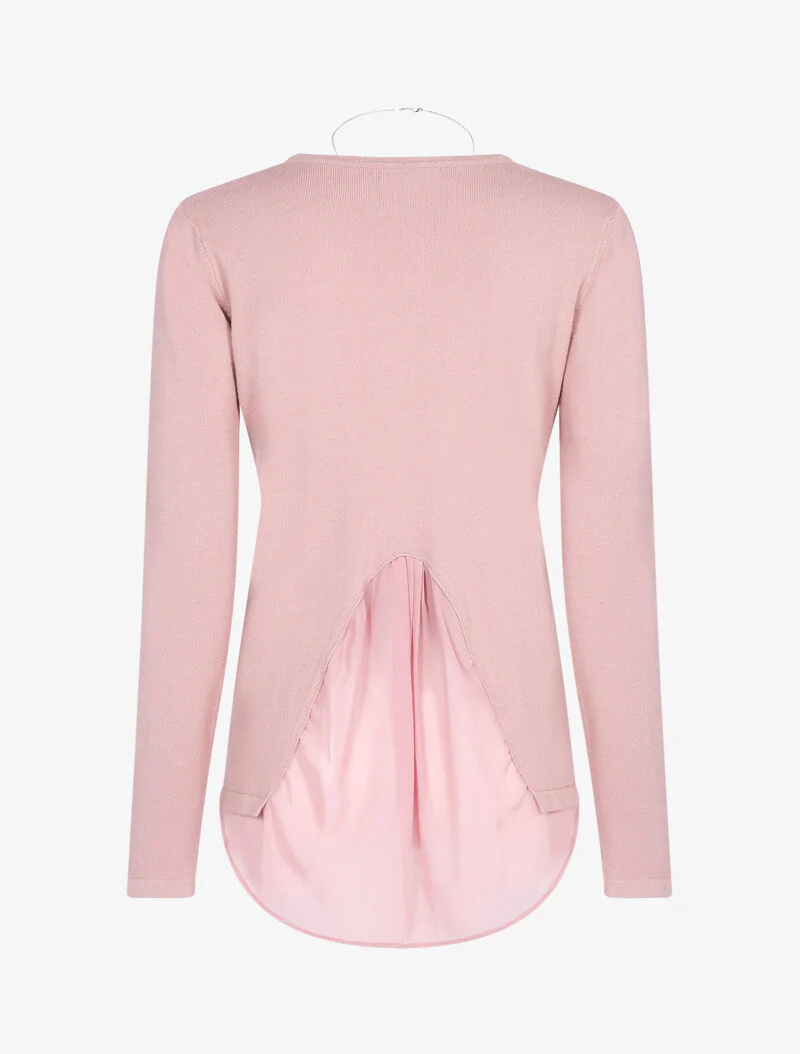 Pull à empiècement asymétrique en voile - rose - Image 2