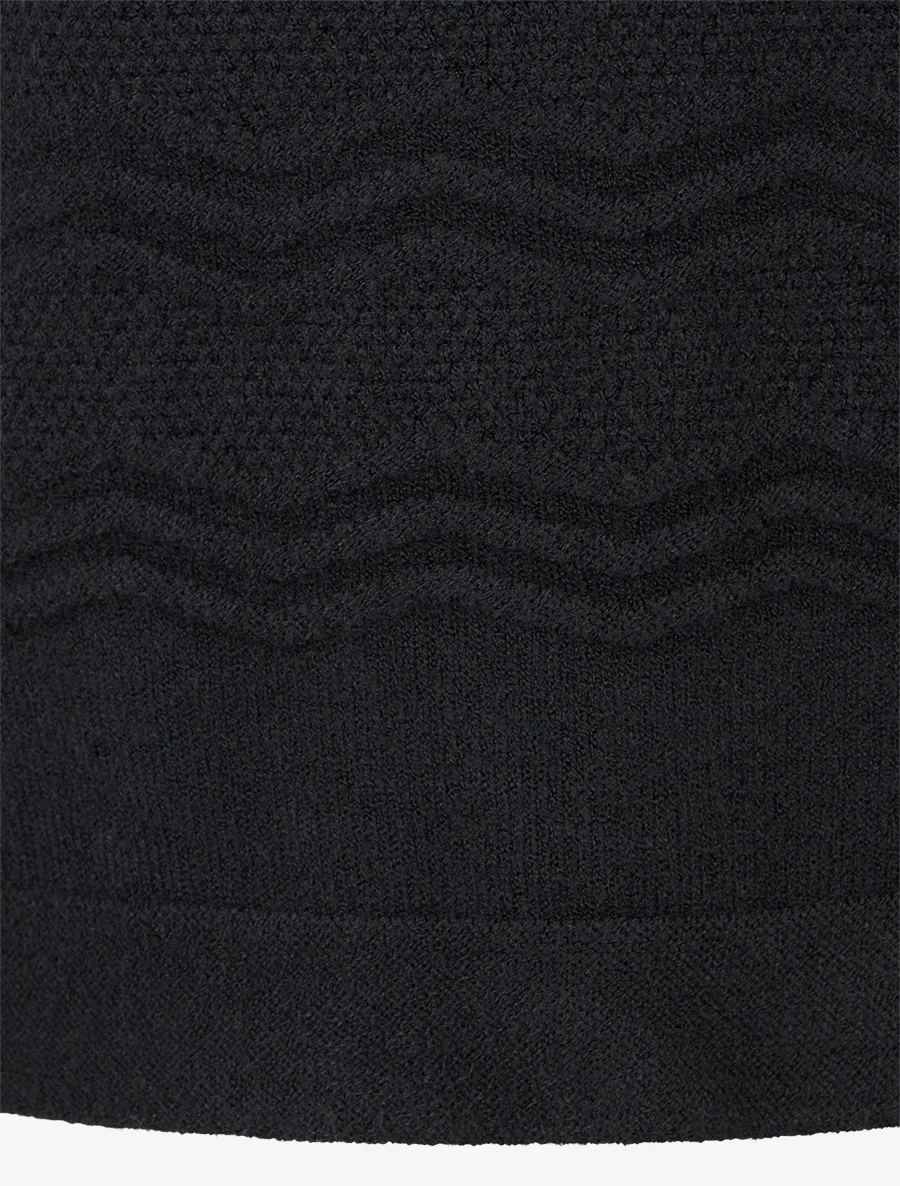 Pull à empiècement coeurs strassés aux manches - Noir - Image 3