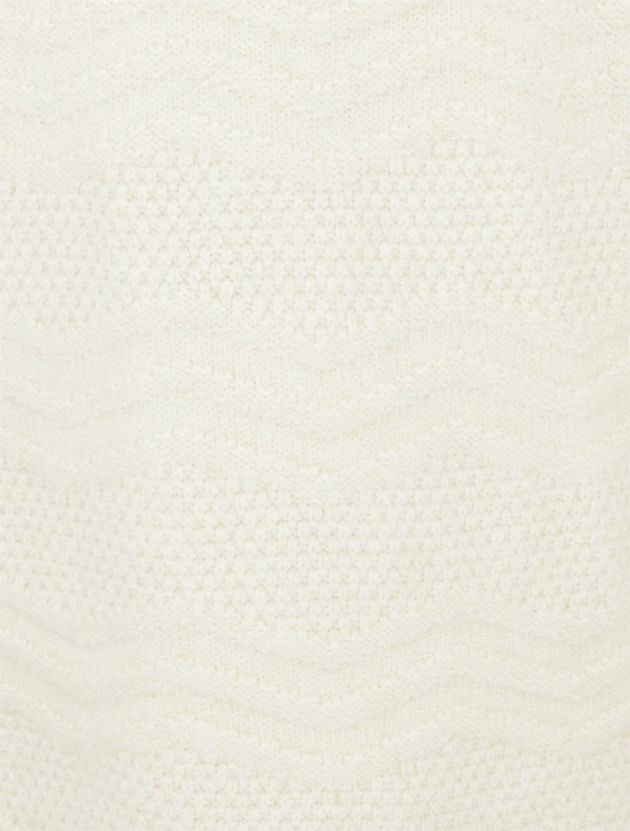 Pull à empiècement coeurs strassés aux manches - Écru - Image 3