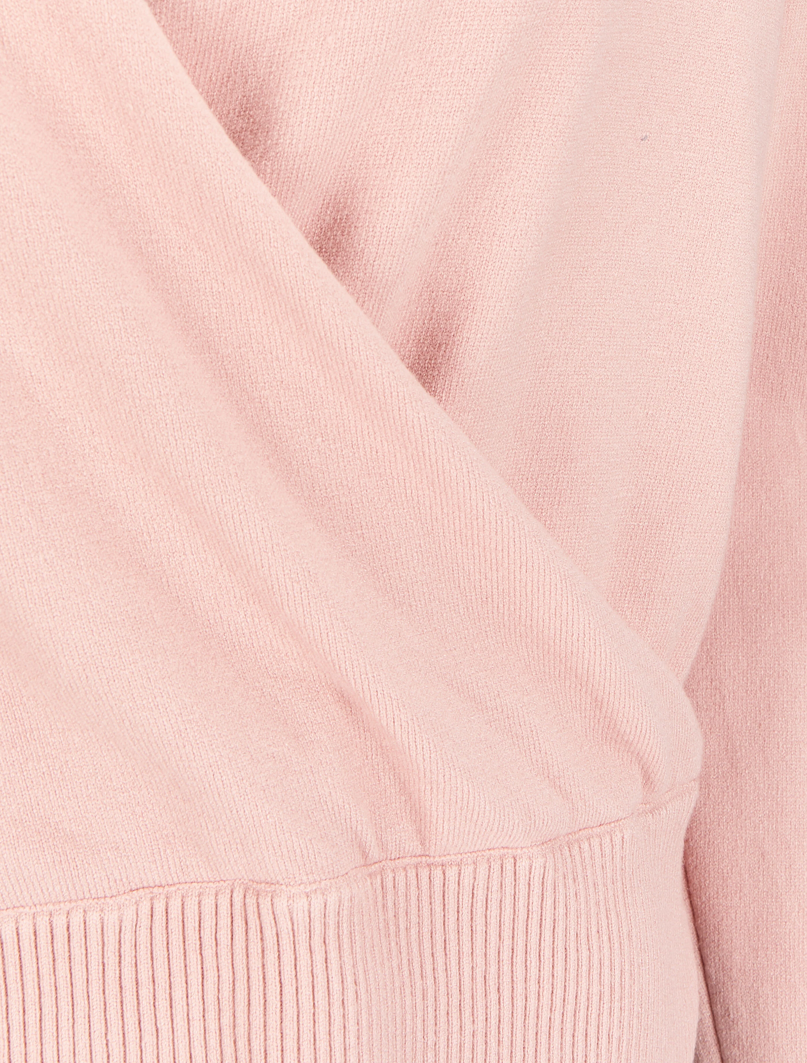 Pull à encolure cache-coeur - Rose poudré - Image 3