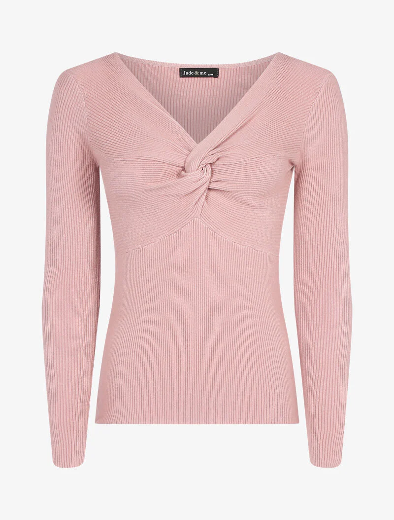 Pull à encolure torsadée - rose