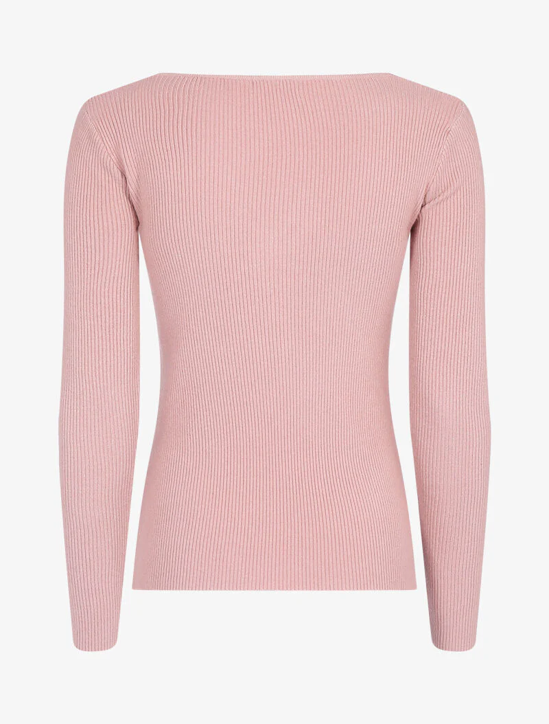 Pull à encolure torsadée - rose - Image 2