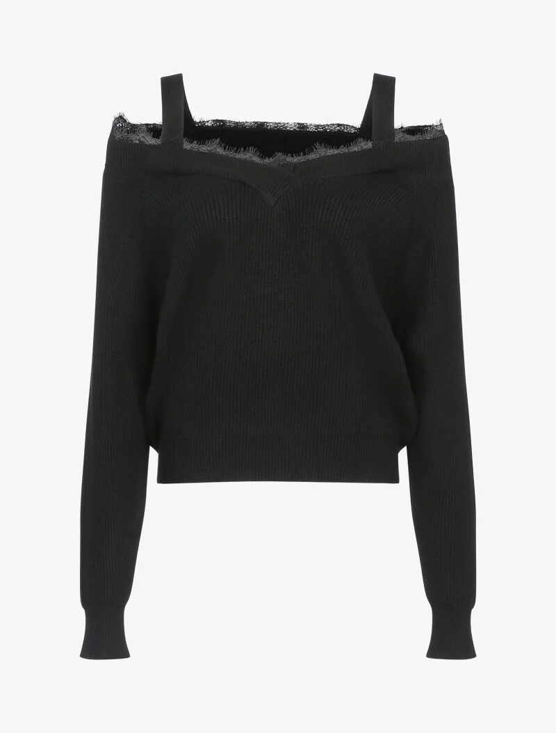 Pull à épaules dénudées - noir