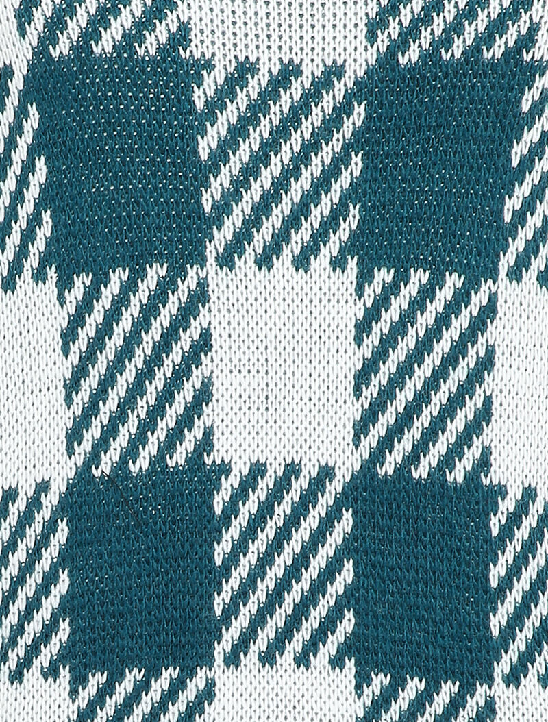 Pull à imprimé damier stylisé - Bleu canard - Image 3