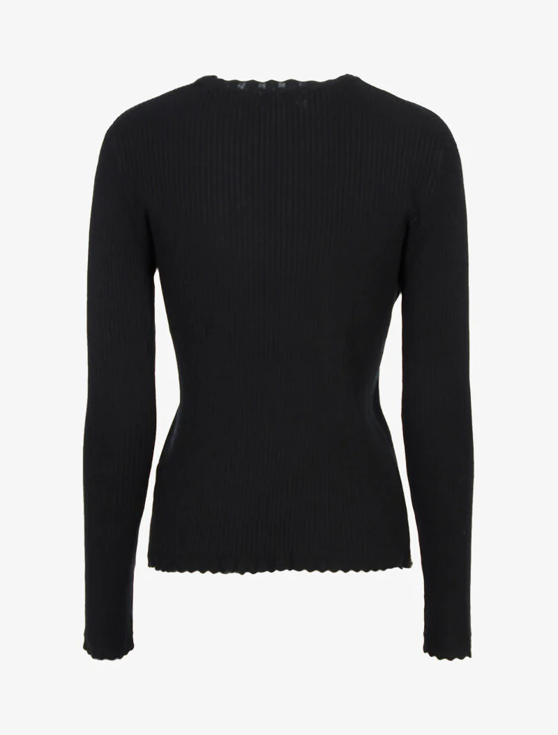 Pull à jeu de côtelage - noir - Image 3