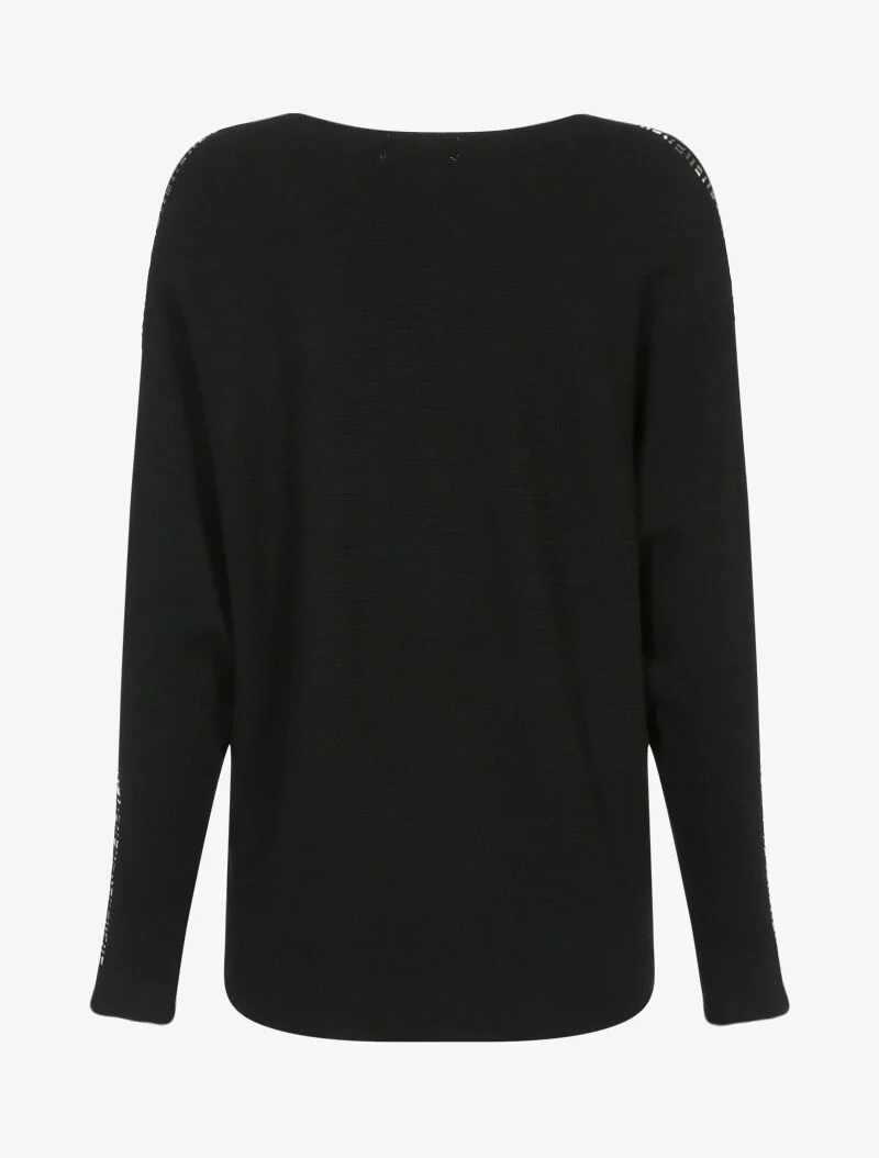 Pull à manches ajourées - noir - Image 2