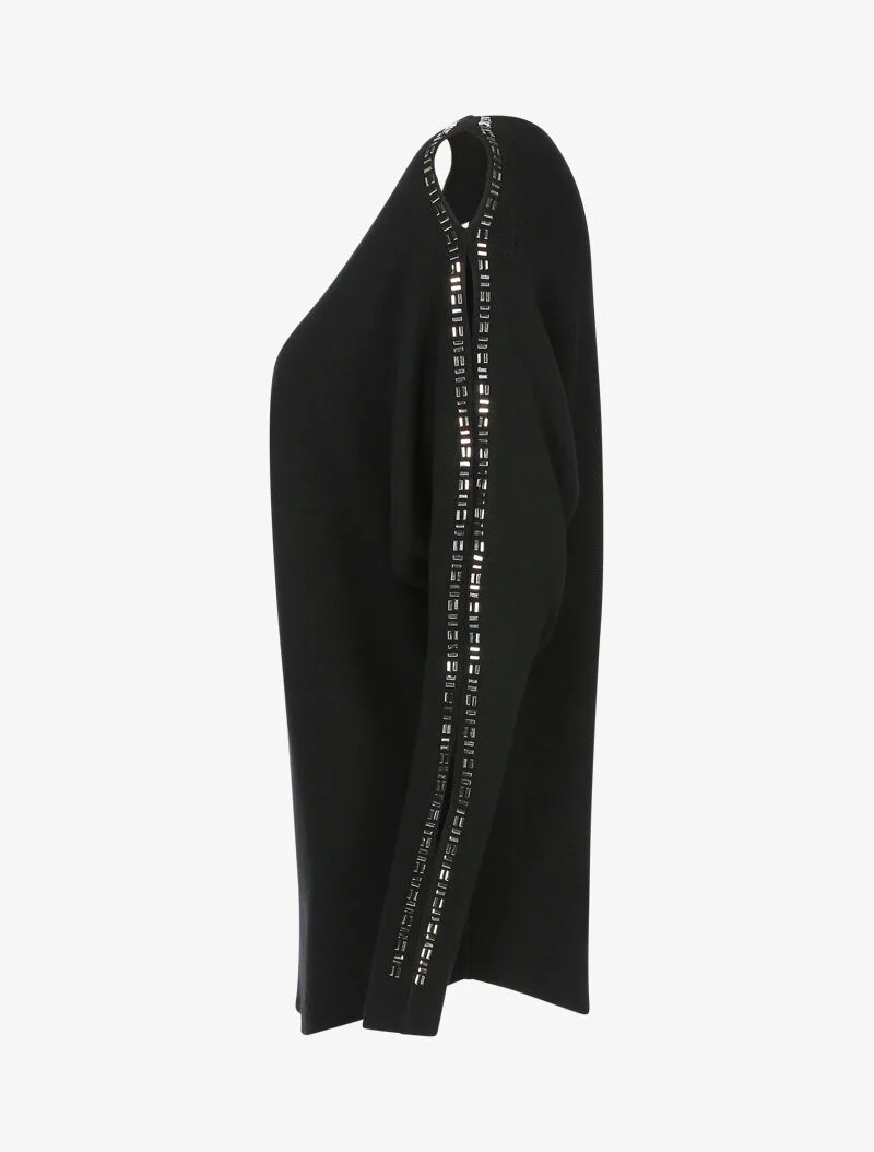 Pull à manches ajourées - noir - Image 3