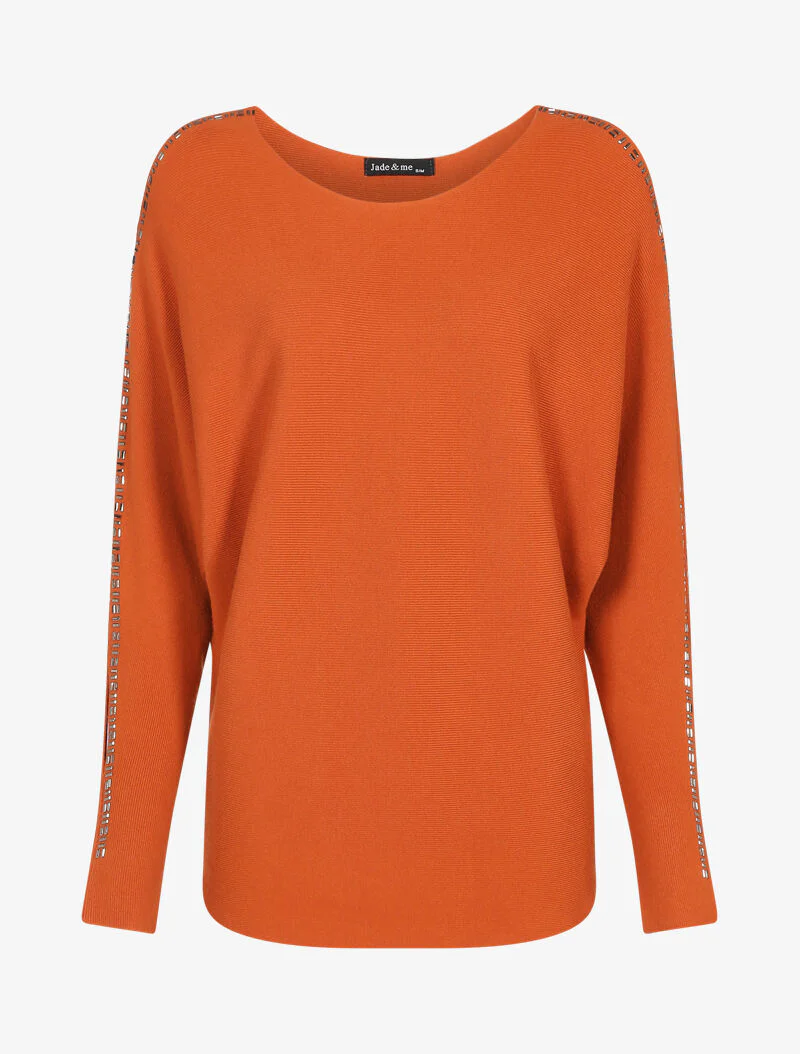Pull à manches ajourées - orange