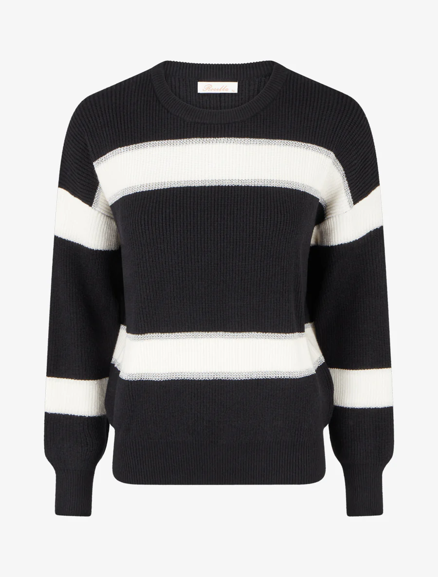 Pull à rayures irisées - Noir