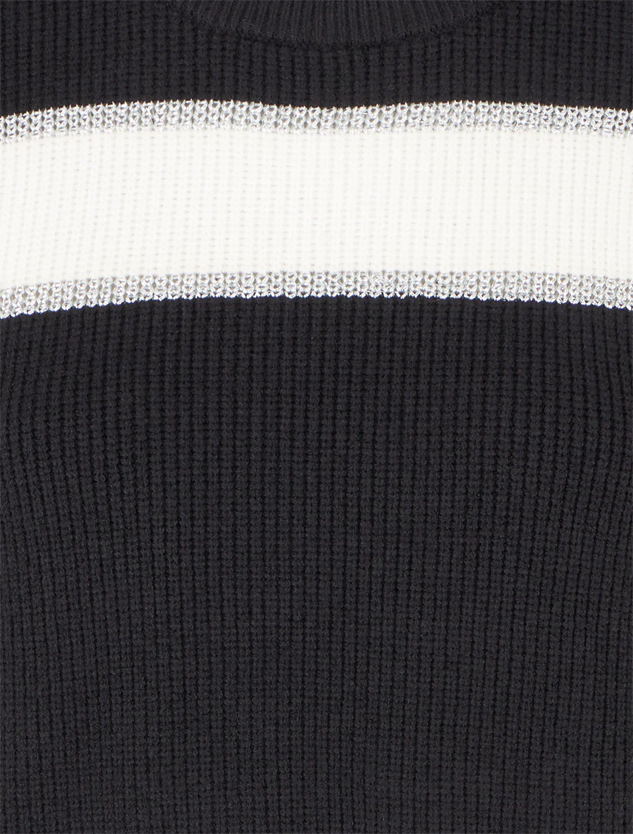 Pull à rayures irisées - Noir - Image 3