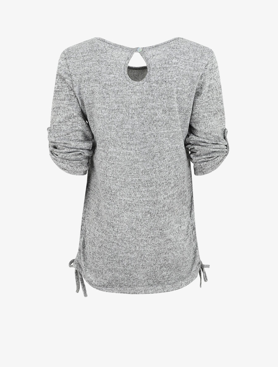 Pull ample à flocage Always be yourself - Gris - Image 2