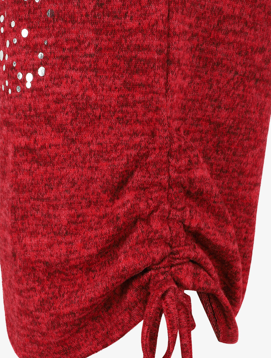 Pull ample à flocage Always be yourself - Rouge - Image 3