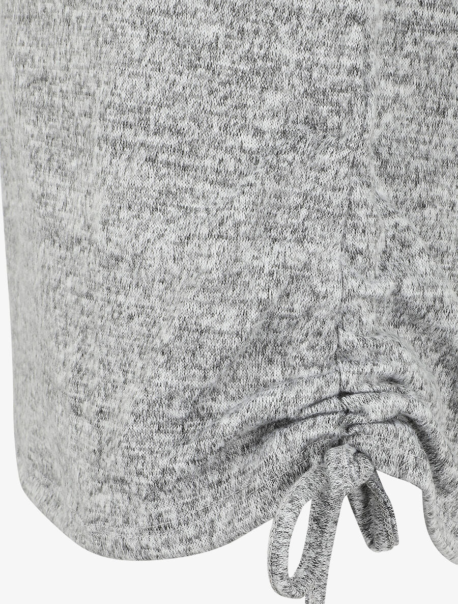 Pull ample à flocage Bless the da - Gris chiné - Image 3