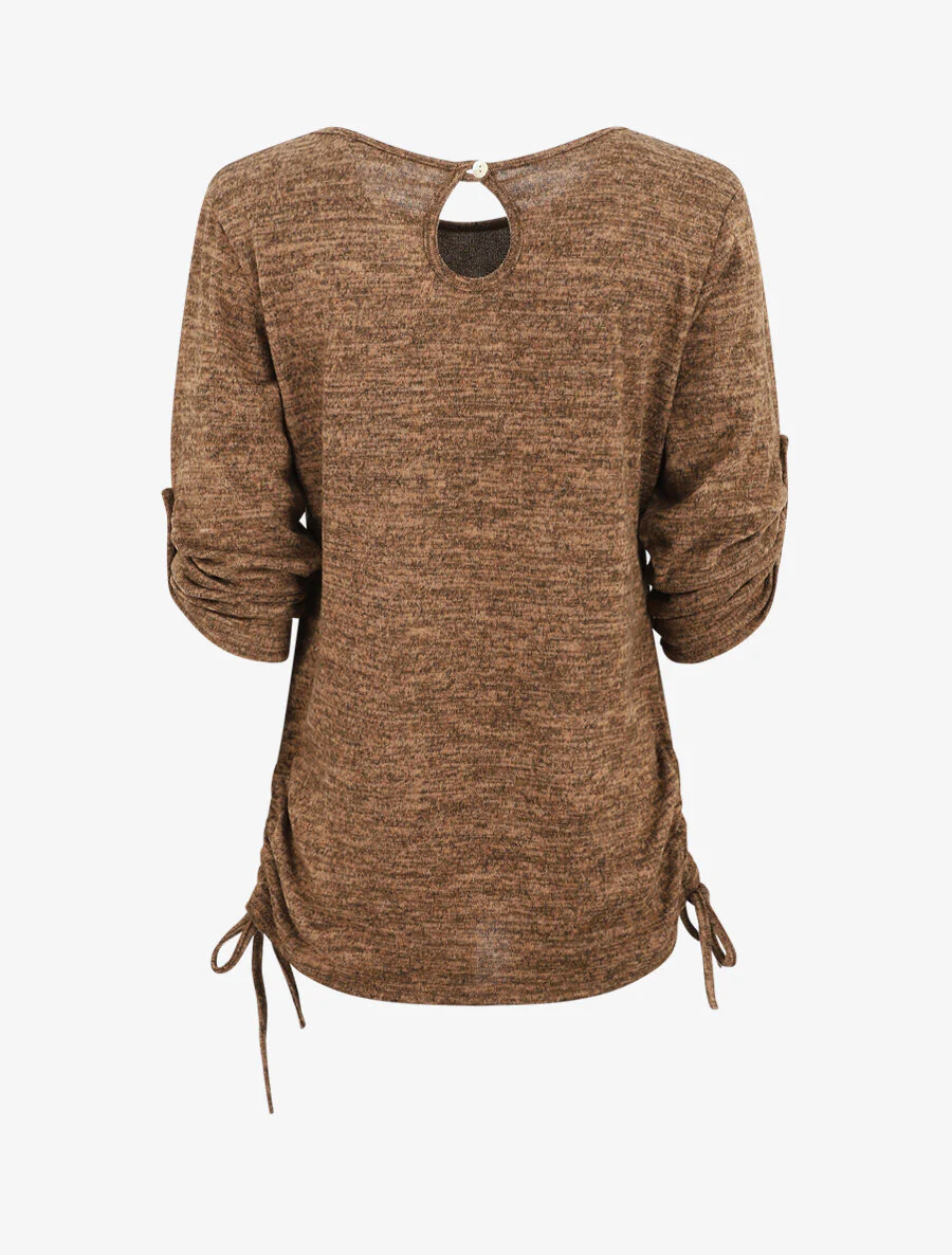 Pull ample à flocage Bless the da - Taupe - Image 2