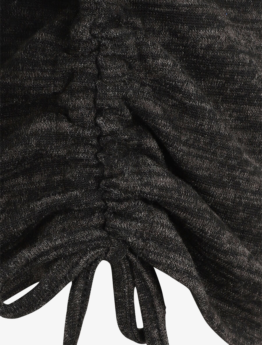 Pull ample à flocage V léopard - Noir - Image 3