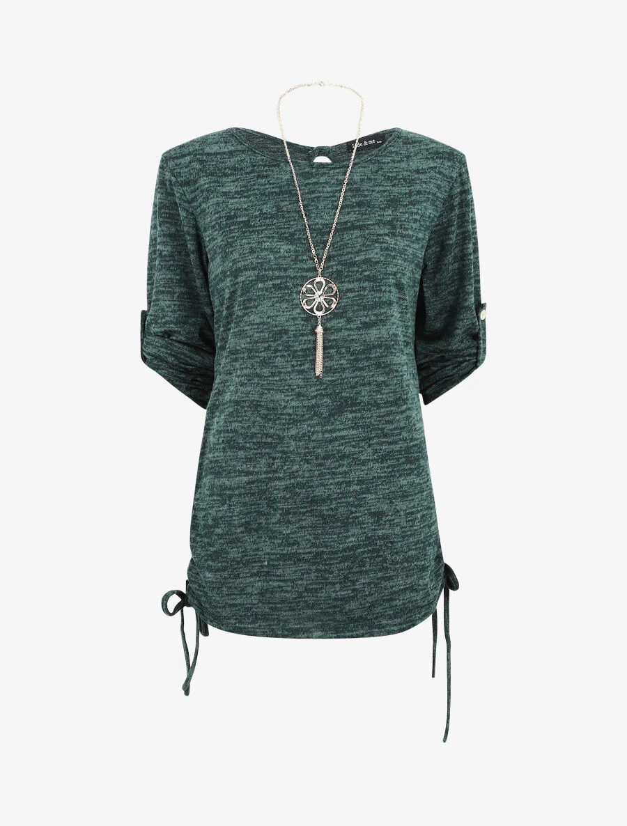 Pull ample à fronces - Vert