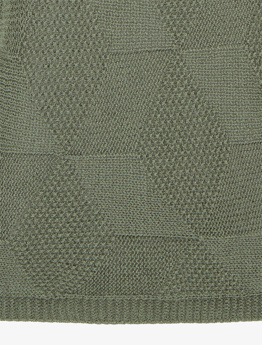 Pull ample à motif losange - Kaki - Image 3