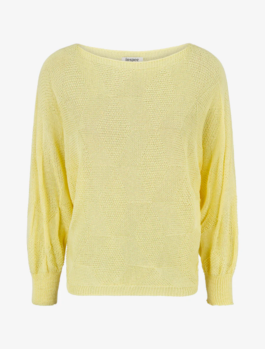 Pull ample à motif losange - Jaune