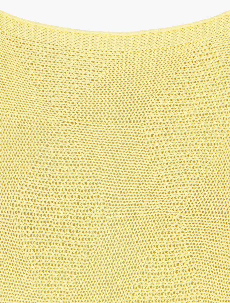 Pull ample à motif losange - Jaune - Image 3