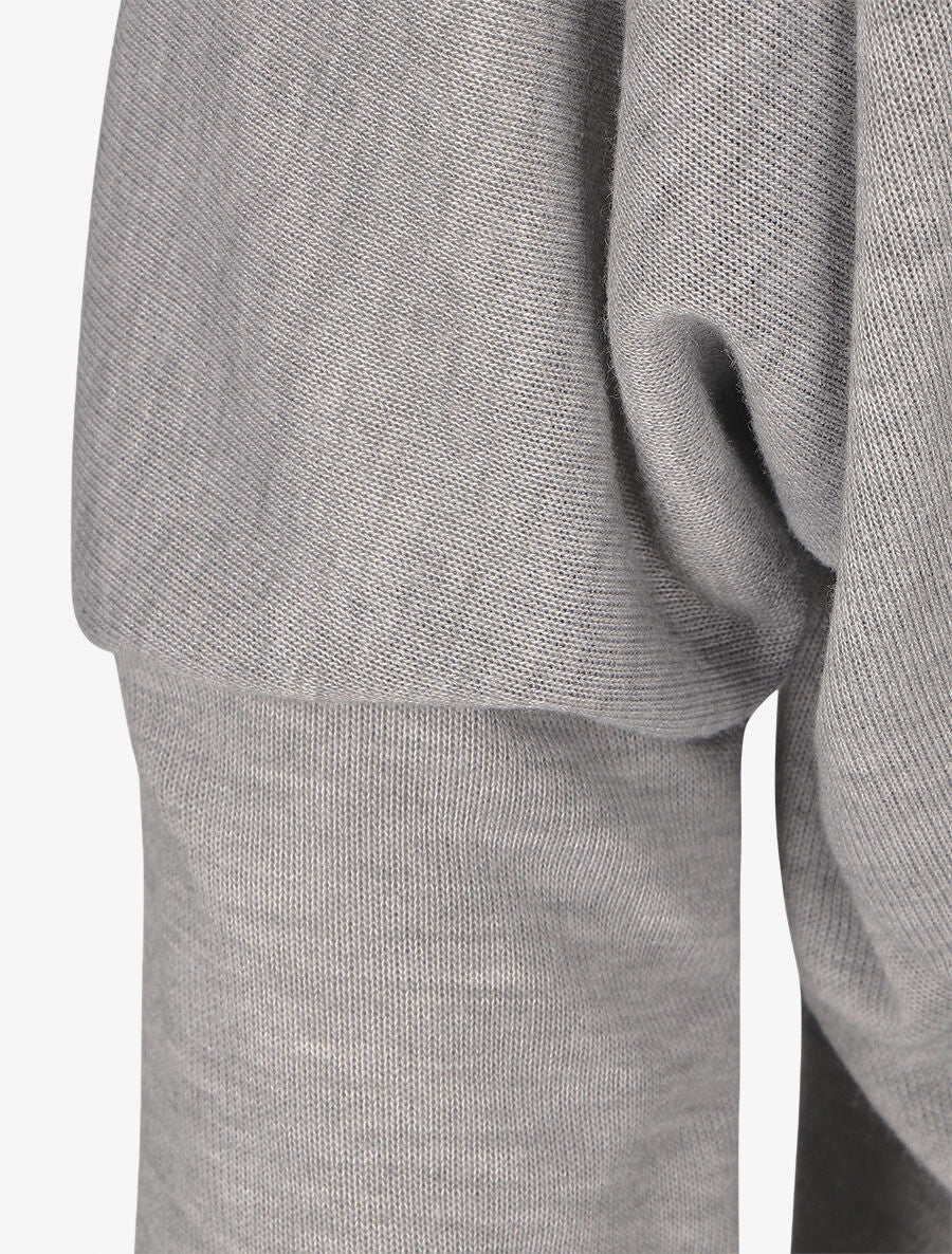 Pull ample à motif plumes irisées - Gris - Image 3