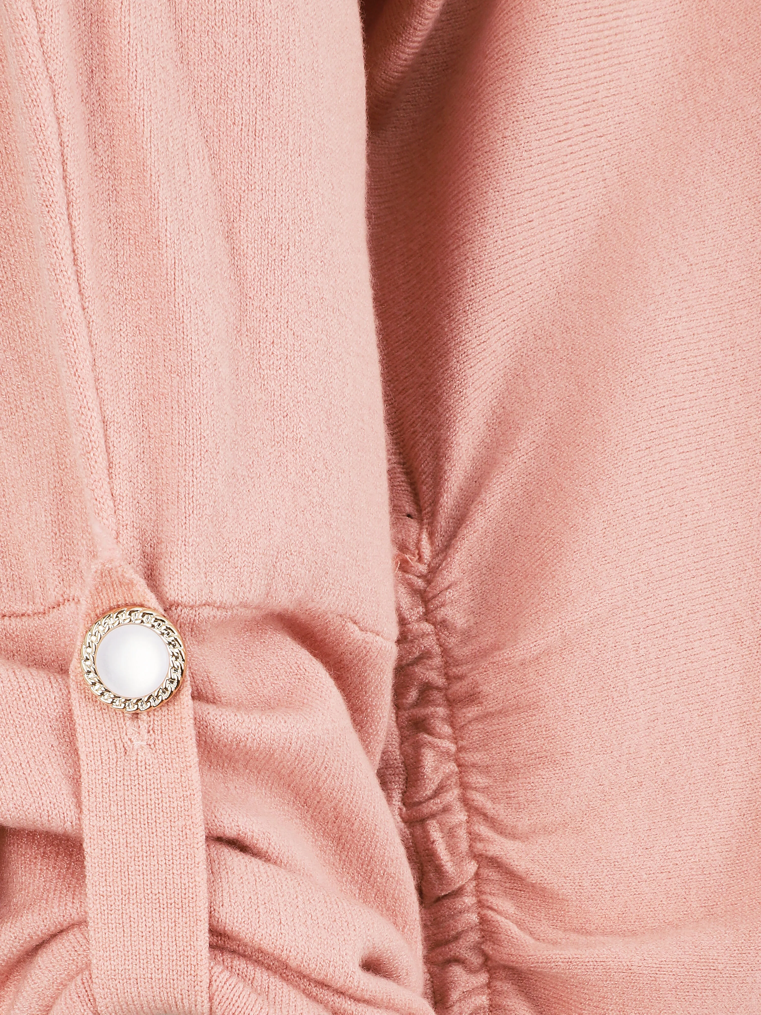 Pull ample à poignets boutonnés - Rose - Image 3