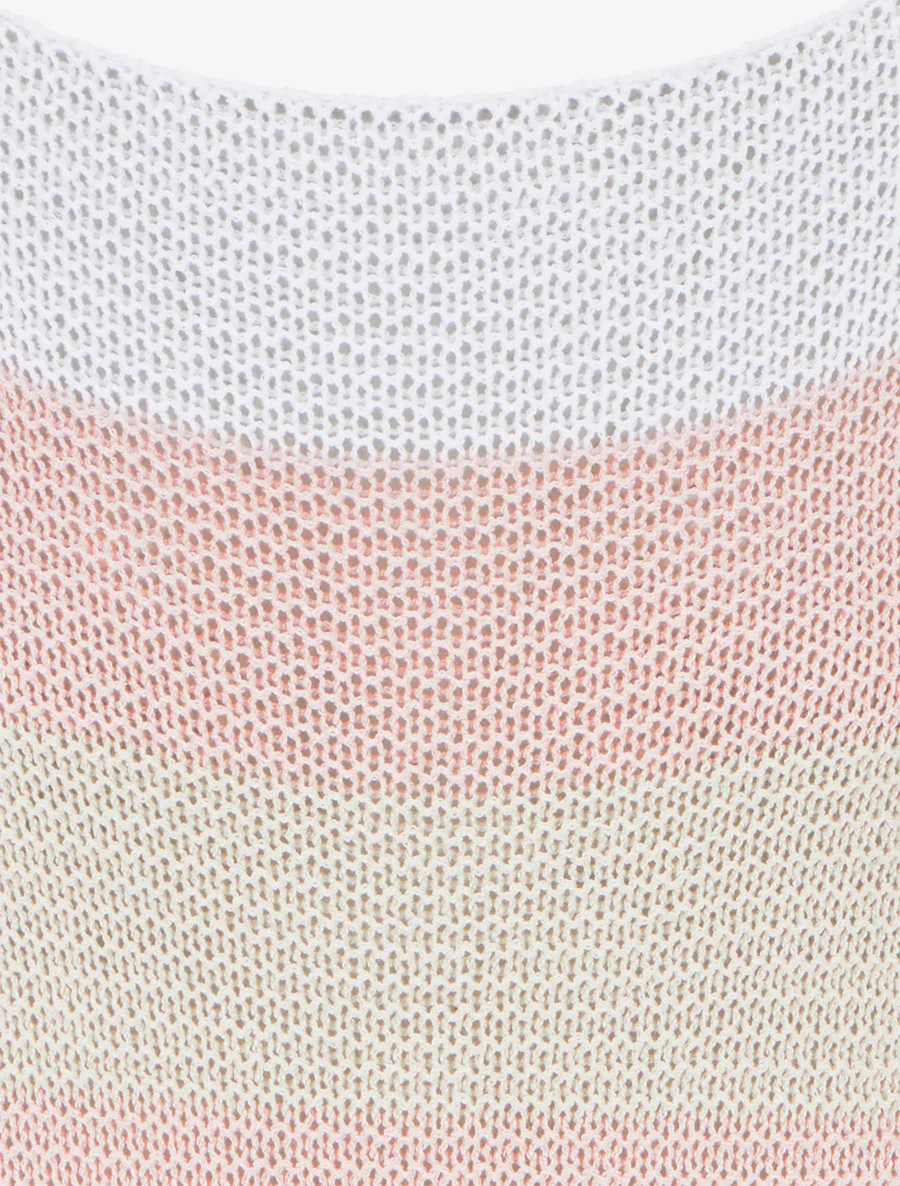 Pull ample à rayures et manches 3/4 - Rose - Image 3