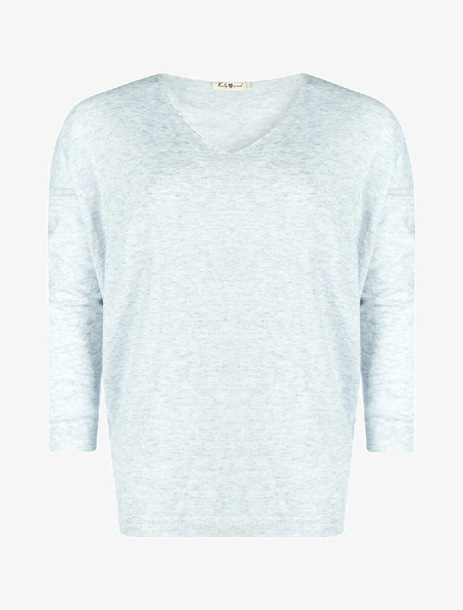 Pull ample dos dreamcatcher strassé - gris clair