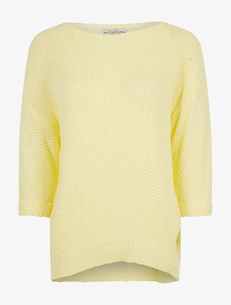 Pull ample encolure large - jaune