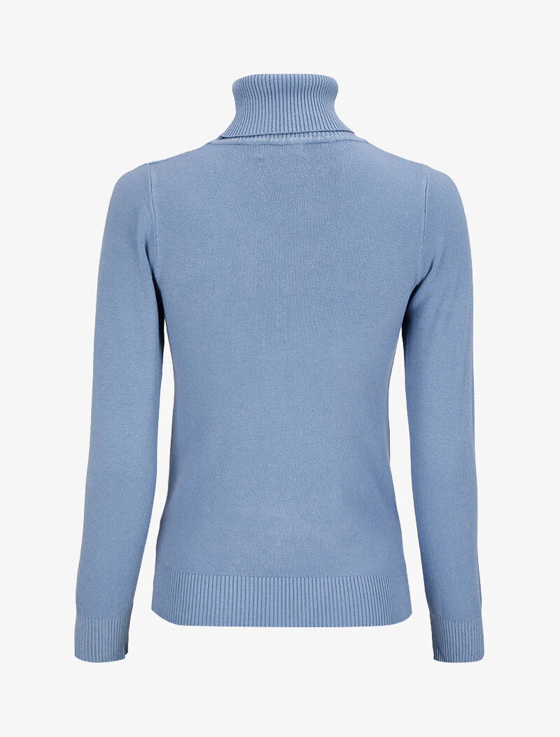 Pull basique à col roulé - Bleu - Image 2