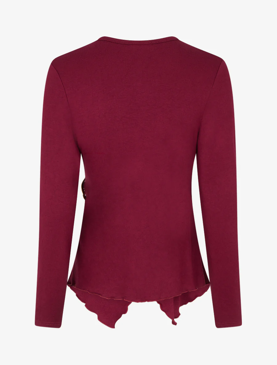 Pull cache-coeur à boucle - Lie de vin - Image 2