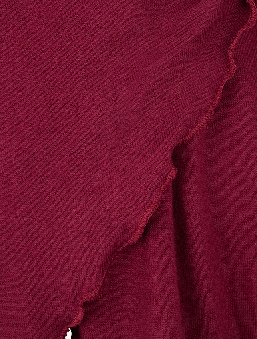 Pull cache-coeur à boucle - Lie de vin - Image 3