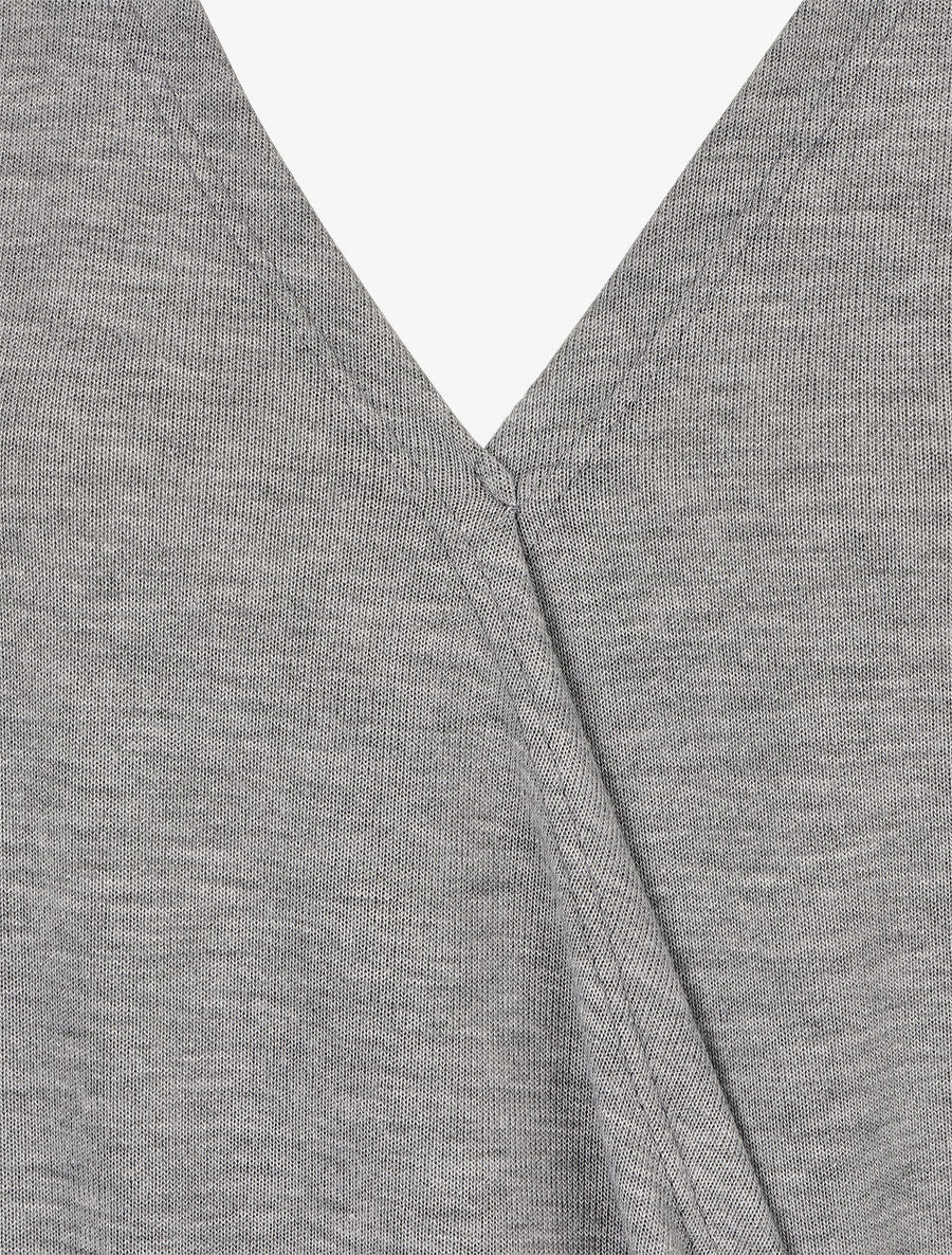 Pull cache-coeur à manches rabattables - Gris - Image 3