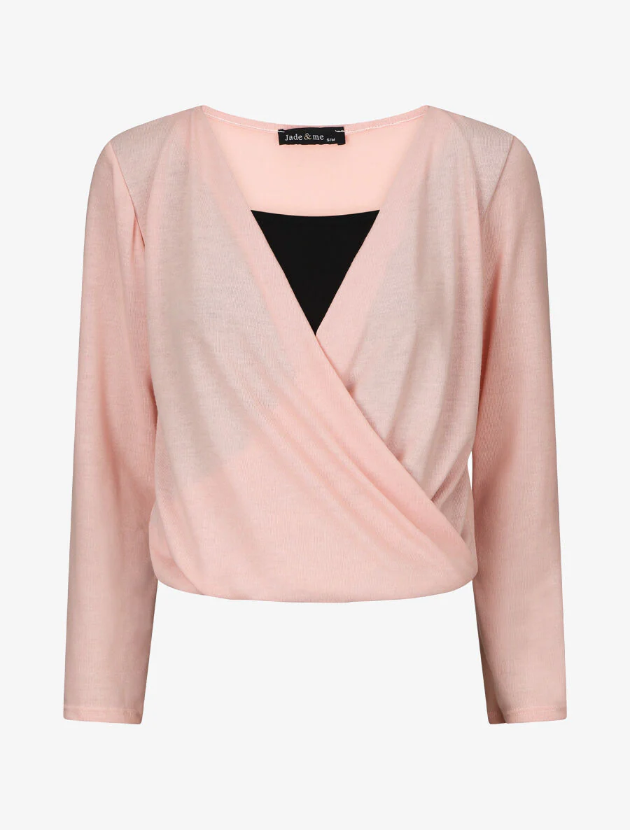 Pull cache-coeur doublé - Rose