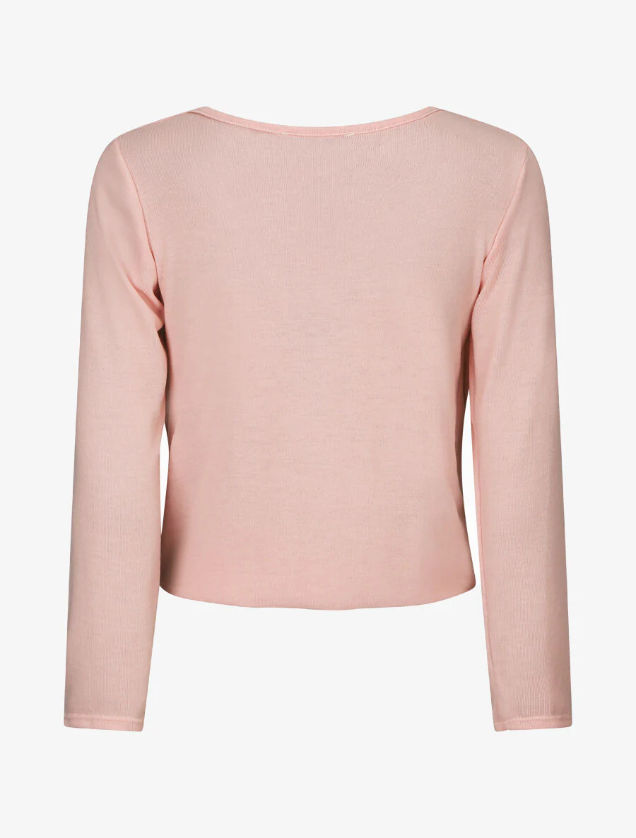Pull cache-coeur doublé - Rose - Image 2