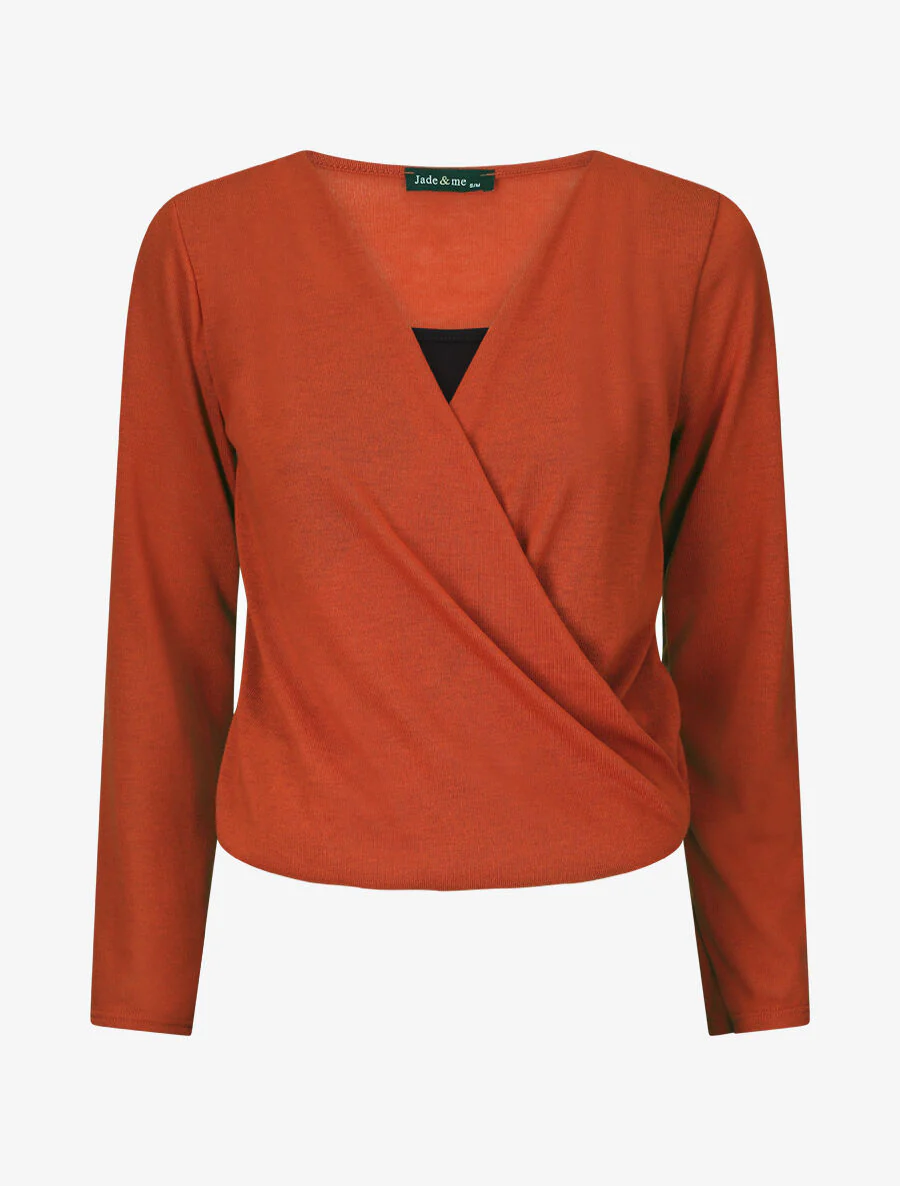 Pull cache-coeur doublé - Rouille