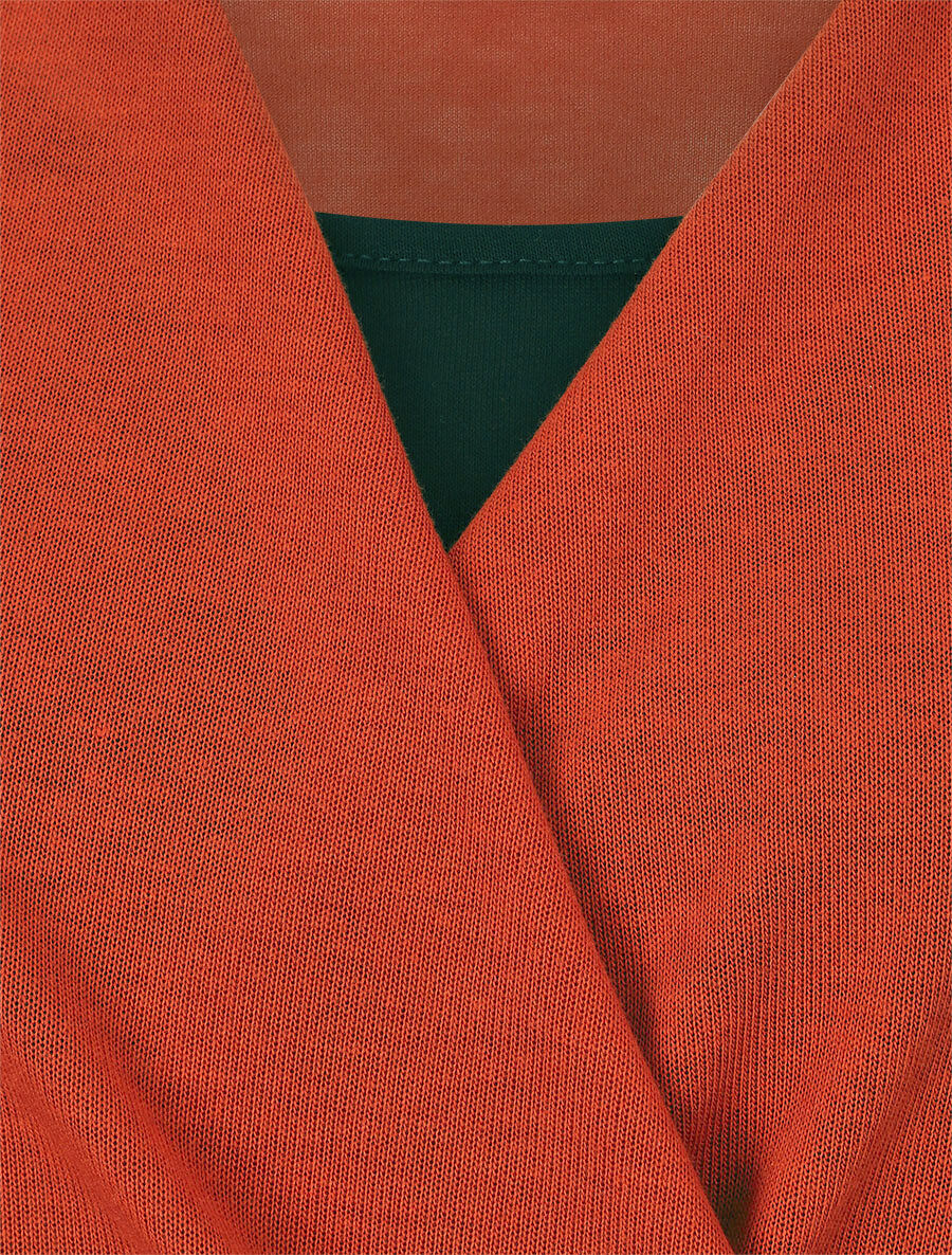 Pull cache-coeur doublé - Rouille - Image 3