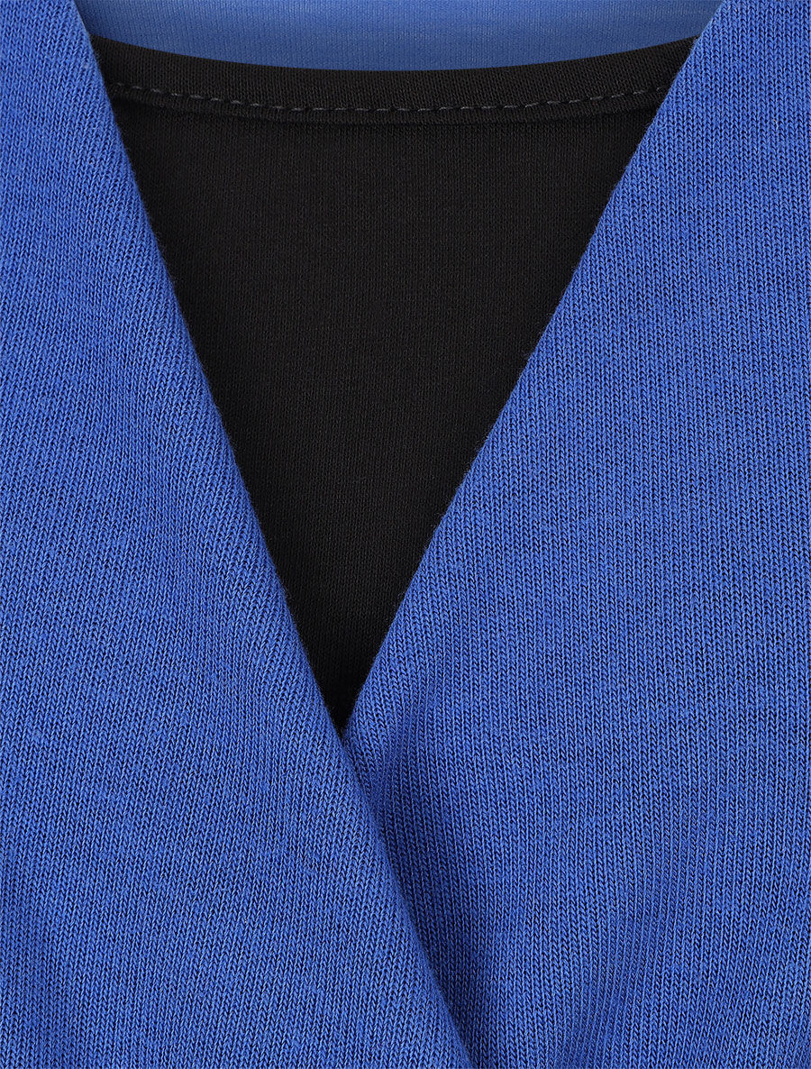 Pull cache-coeur doublé - Bleu électrique - Image 3