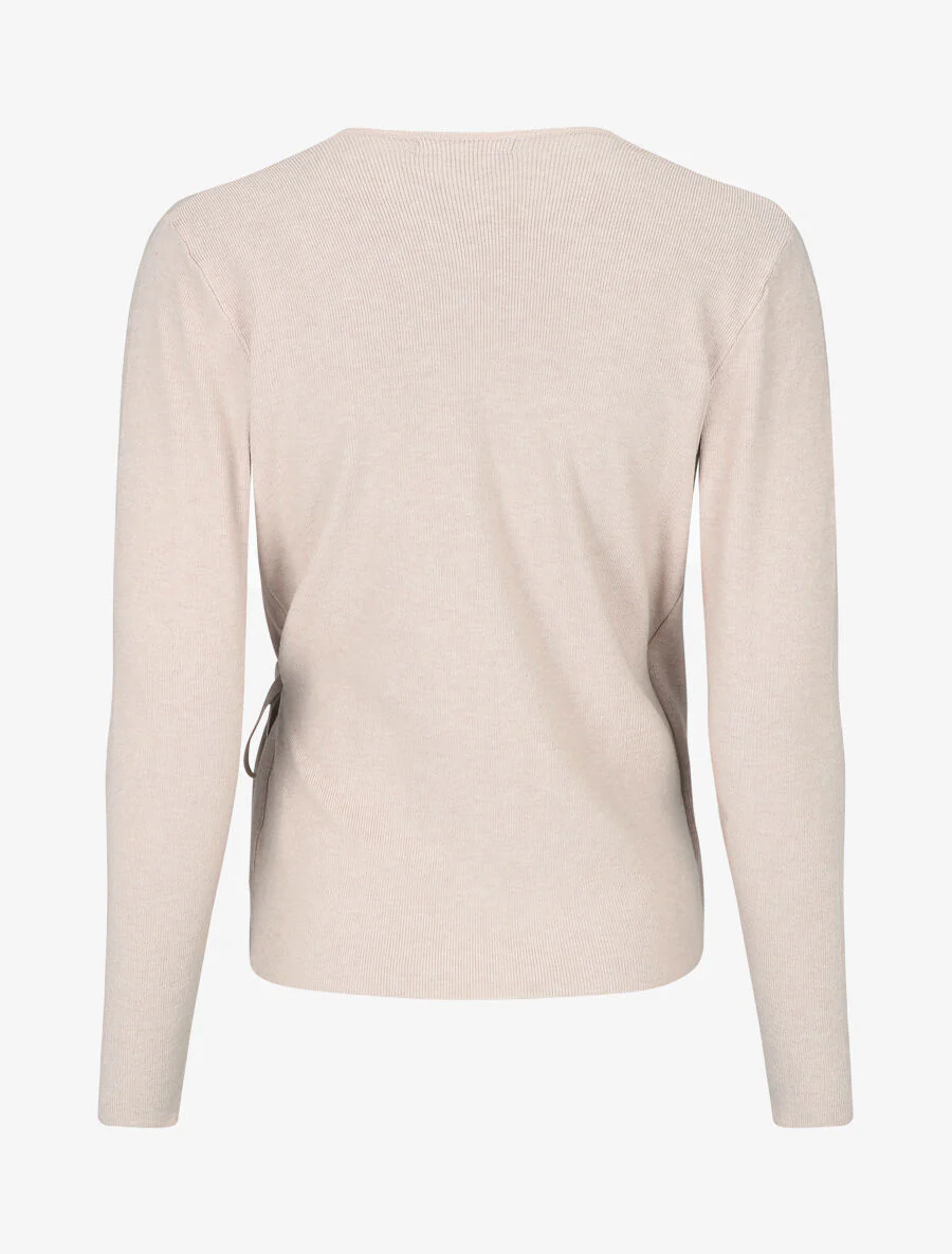 Pull cache-coeur et liens à nouer - Beige - Image 2