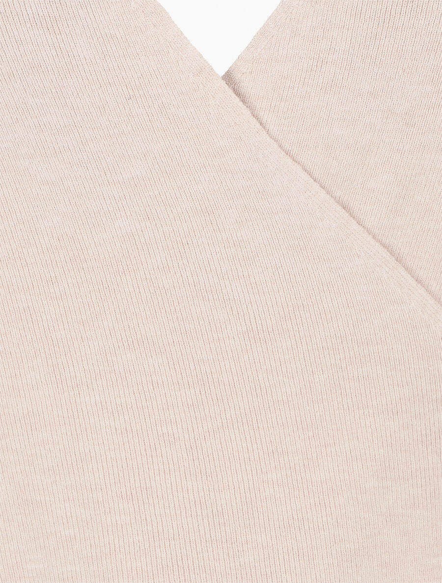 Pull cache-coeur et liens à nouer - Beige - Image 3