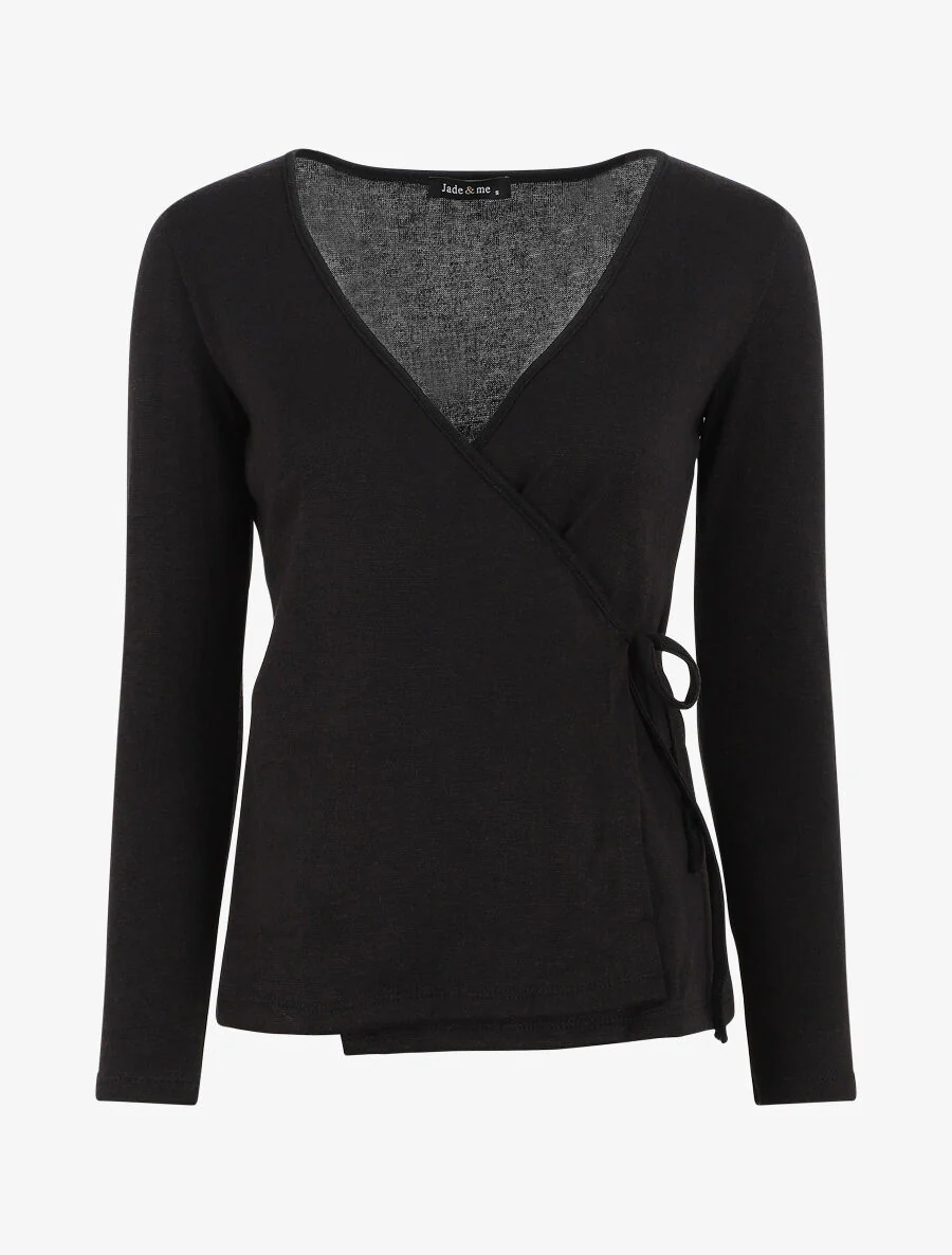 Pull cache-coeur uni - Noir