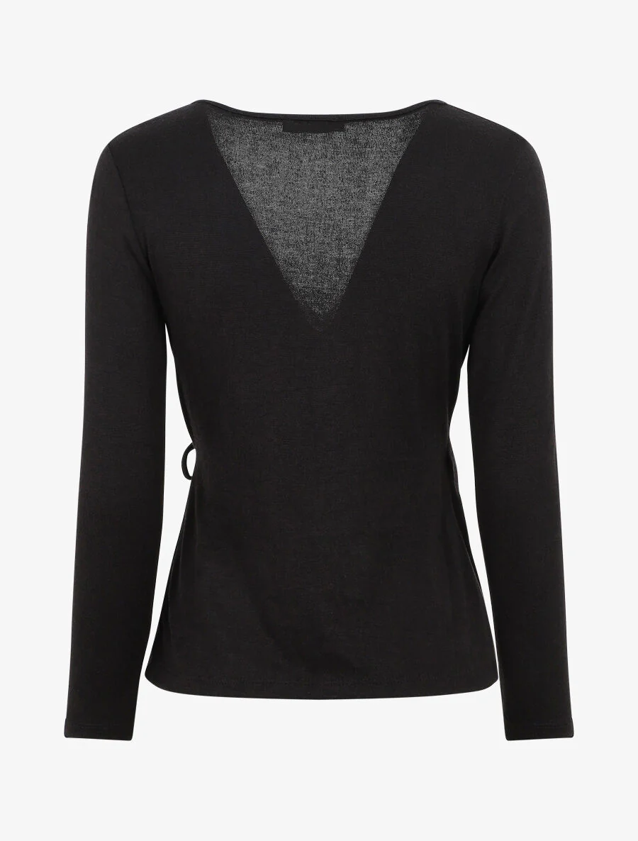 Pull cache-coeur uni - Noir - Image 2