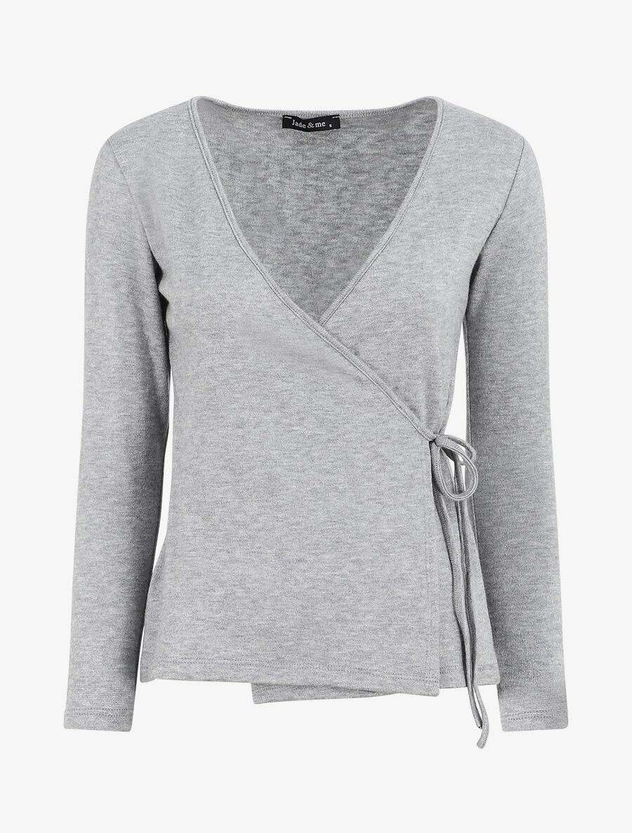 Pull cache-coeur uni - Gris