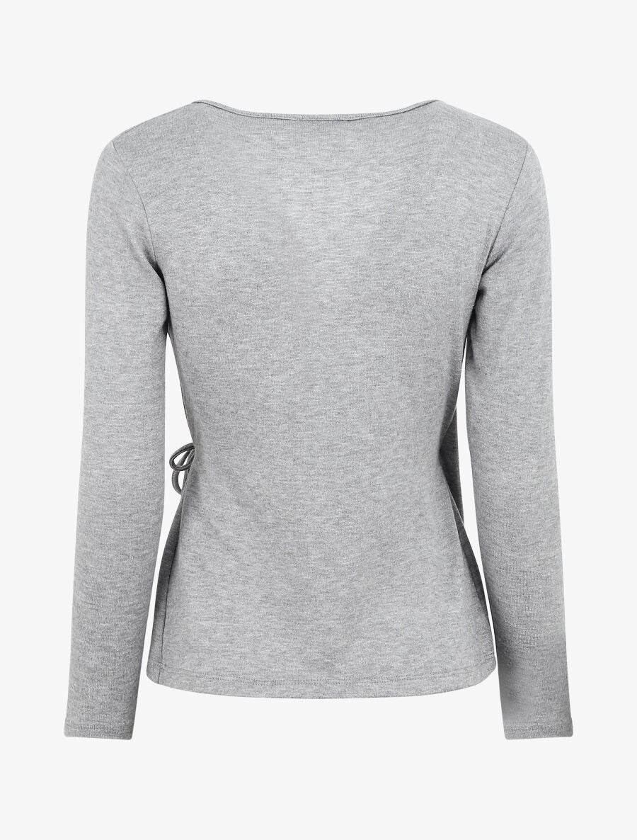 Pull cache-coeur uni - Gris - Image 2