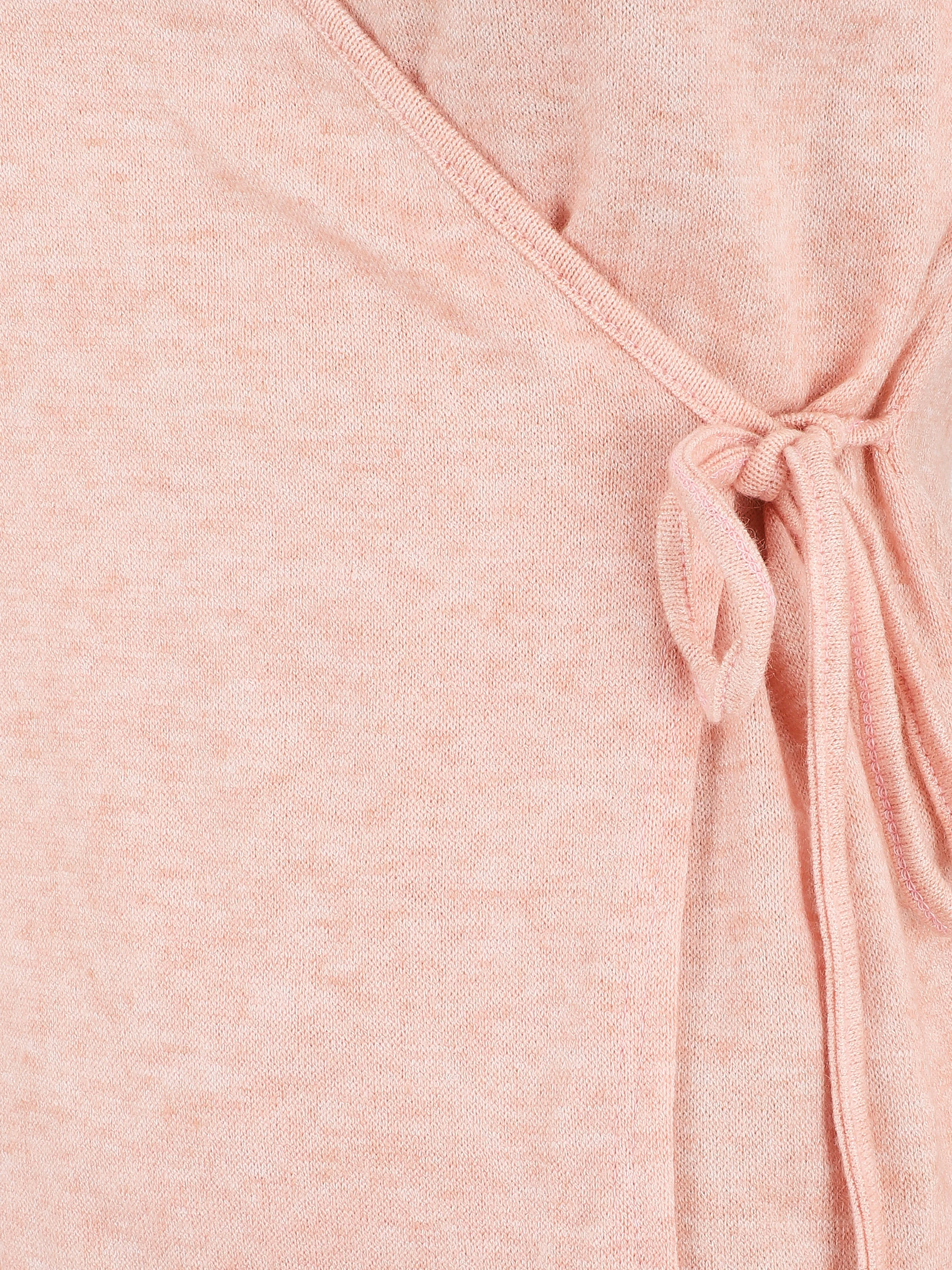 Pull cache-coeur uni - Rose poudré - Image 3