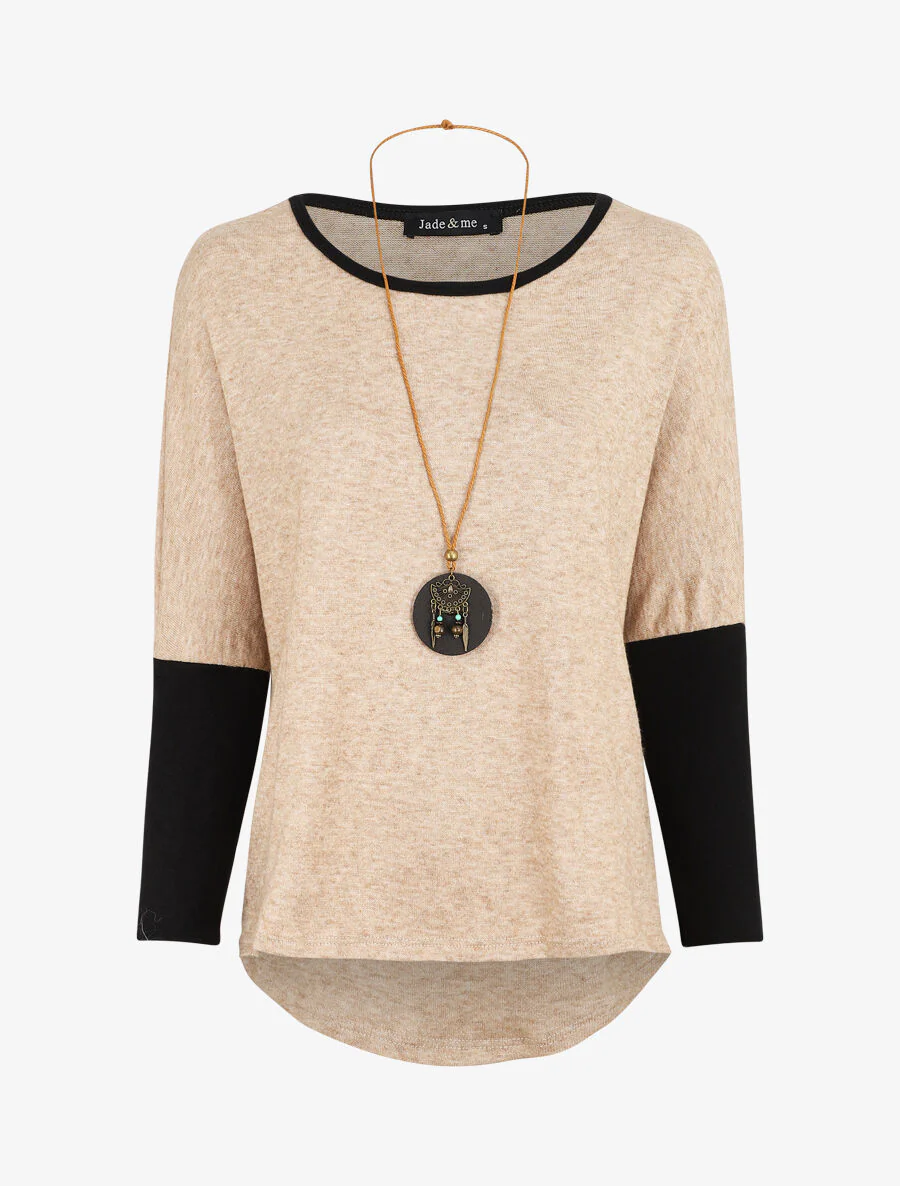 Pull chauve-souris à bas asymétrique - Camel