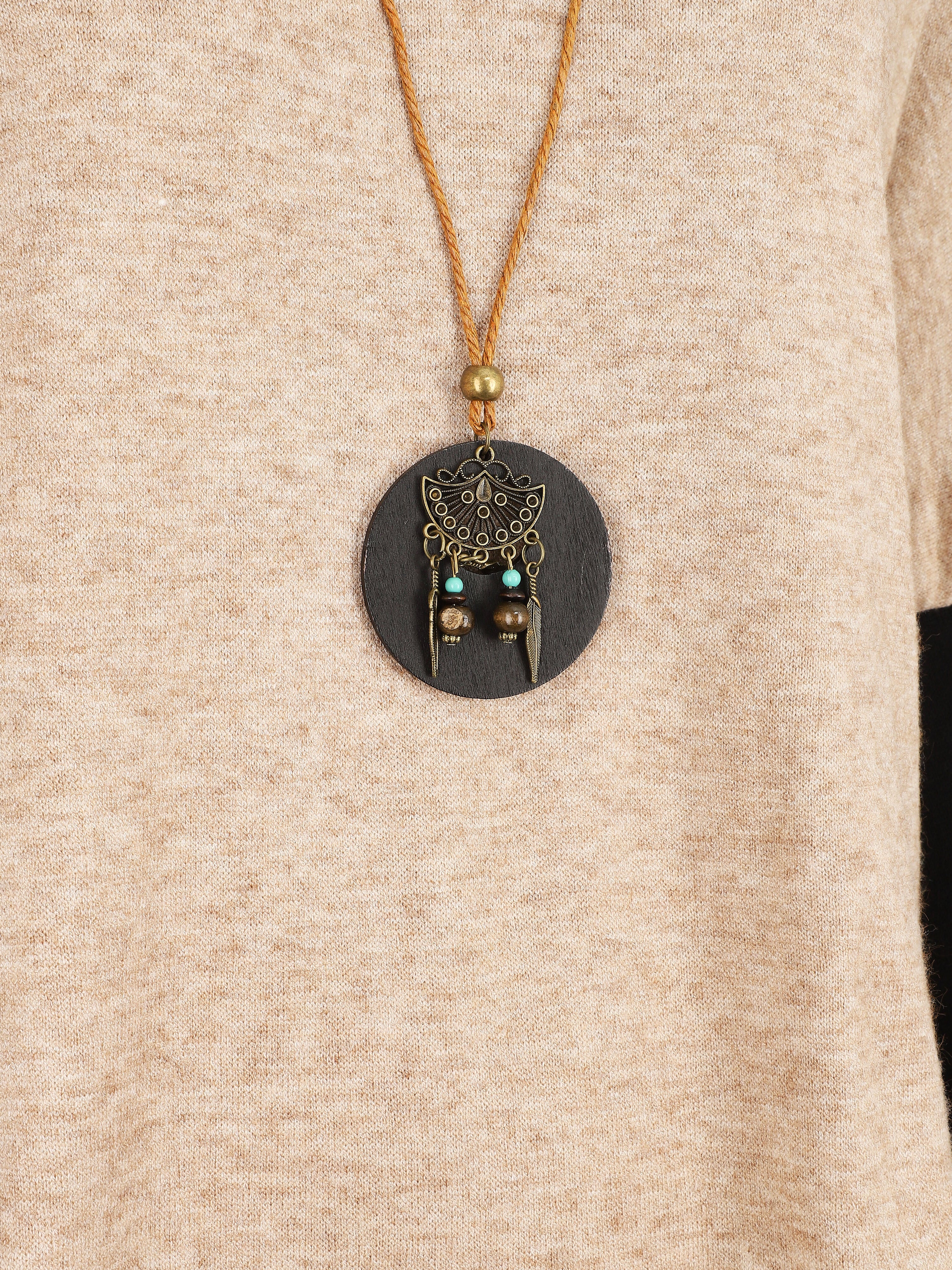 Pull chauve-souris à bas asymétrique - Camel - Image 3