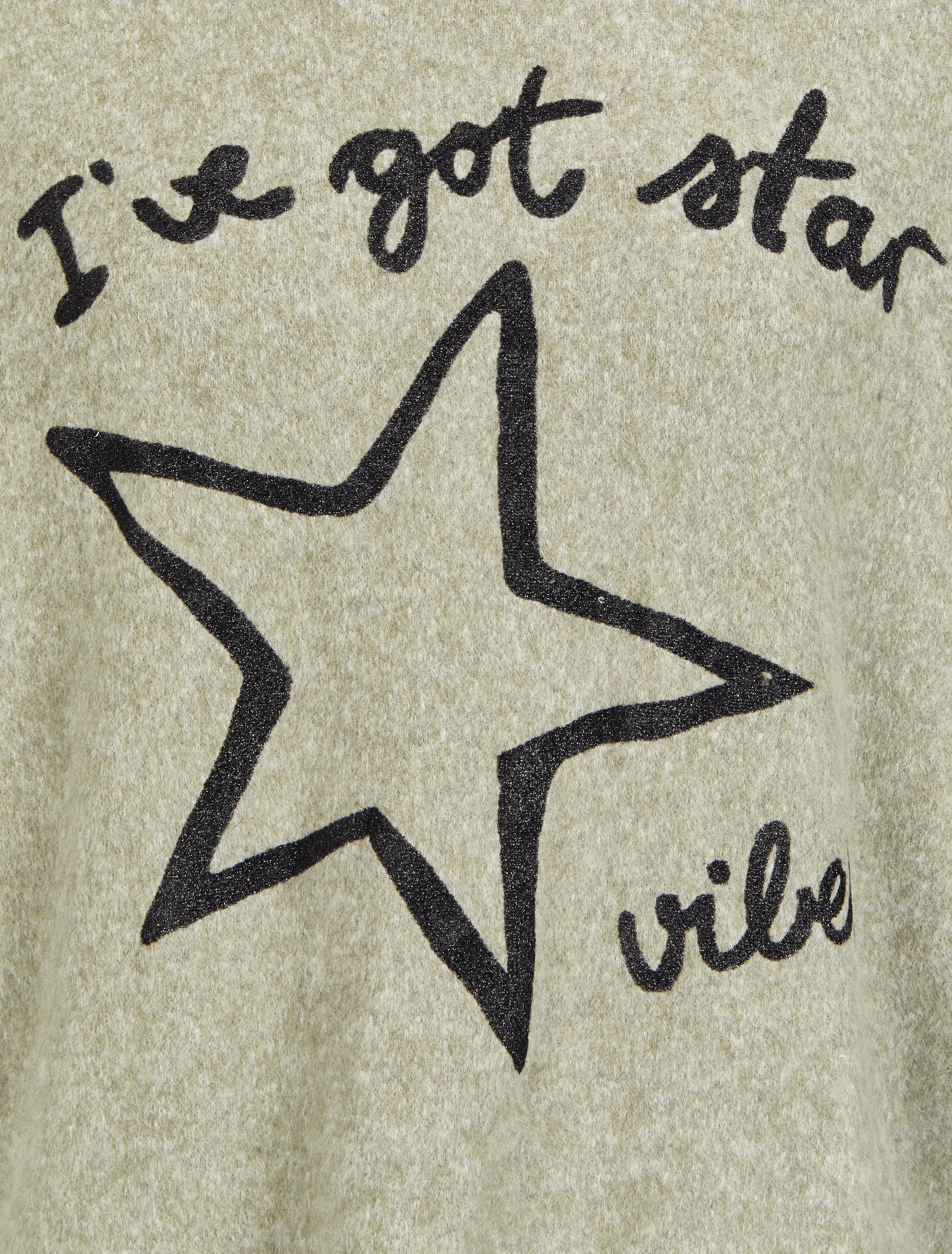 Pull chauve-souris à imprimé "I've got star" - Vert olive - Image 3