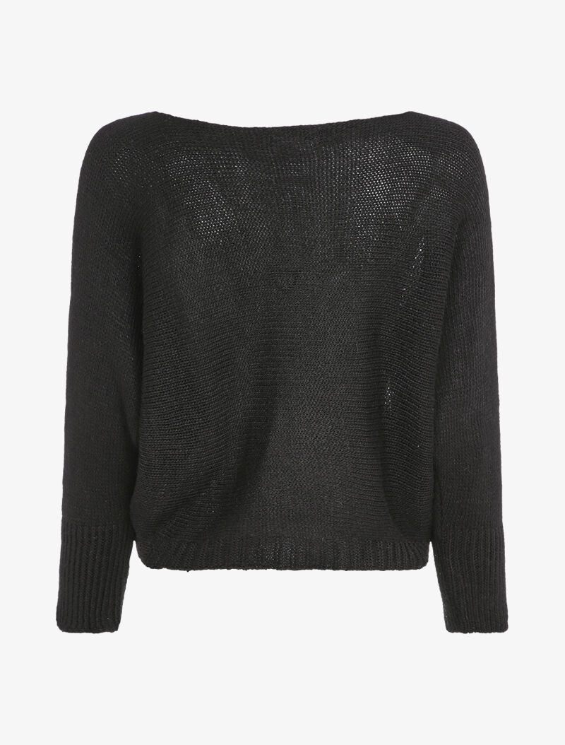 Pull chauve-souris à imprimé LOVE - Noir - Image 2